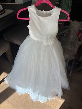 Anthropologie Flower-Embellished White Tulle Flower Girl